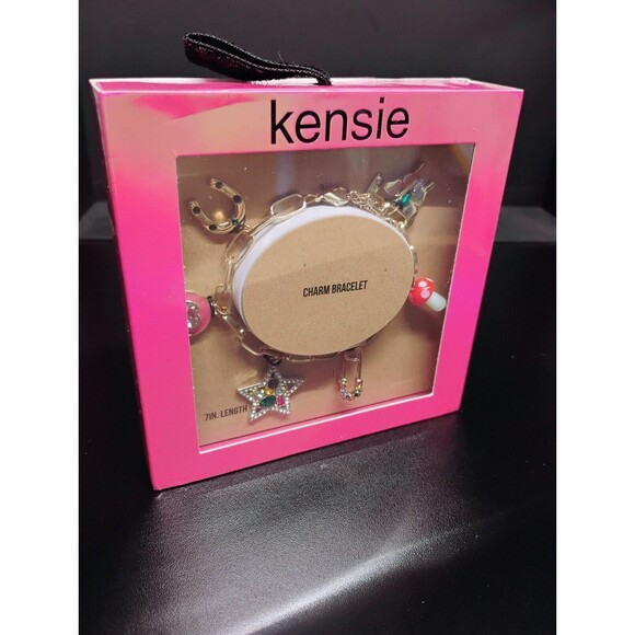 KENSIE GIRL Fun Charms Bracelet golden Jewelry | NIB - Picture 1 of 3